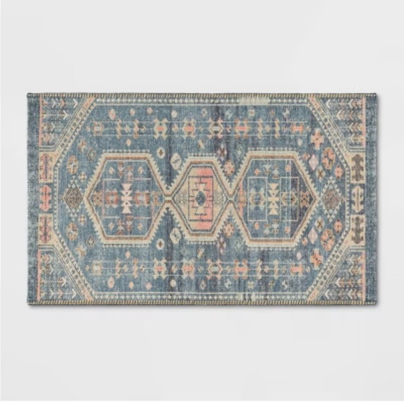 2'4"x7' Floral Woven Runner Rug Rust/Green - Threshold
 NWT - Picture 1 of 2